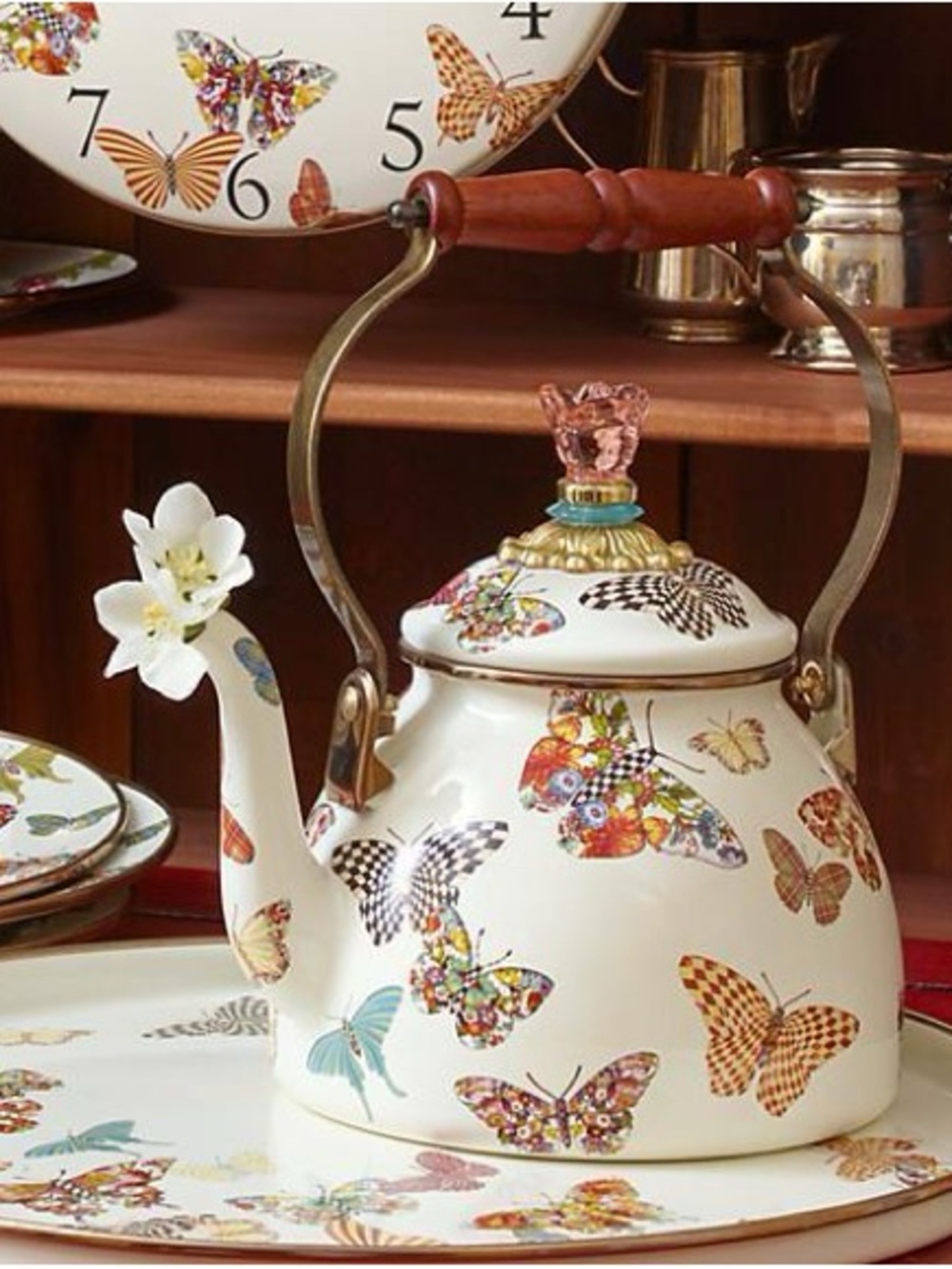 Mackenzie Childs Butterfly Tea Kettle